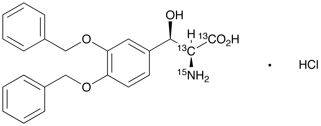 3,4-Di-O-benzyl DL-threo-Droxidopa-13C2,15N Hydrochloride