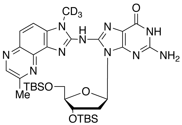 3’,5’-Di-O-tert-butyldimethylsilyl-2’-deoxy-8-[(3-(methyl-d3)-8-methyl-3H-imidazo[4,5-f]quinoxalin-2-yl)amino]guanosine