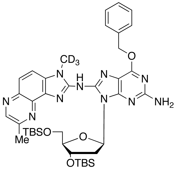 3’,5’-Di-O-tert-butyldimethylsilyl-2’-deoxy-8-[(3-methyl-8-methyl-3H-imidazo[4,5-f]quinoxalin-2-yl)amino]-6-O-benzyl-guanosine-d3