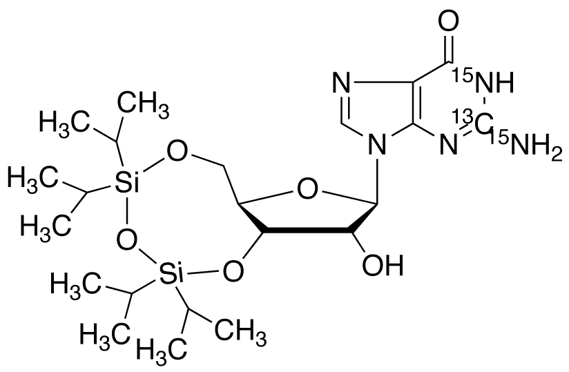 3’,5’-O-[Tetrakis(1-methylethyl)-1,3-disiloxanediyl]guanosine-13C,15N2