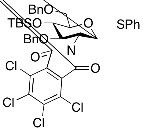 3,6-O-diBenzyl-4-O-tert-butyldimethylsilyl-2-tetrachlorophthalimide-1-benzenethiol-1,2-dideoxy-β-D-glucopyranose