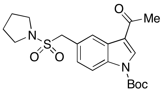 3-Acetyl-5-((pyrrolidin-1-ylsulfonyl)methyl)-1H-indole-1-carboxylic Acid tert-Butyl Ester