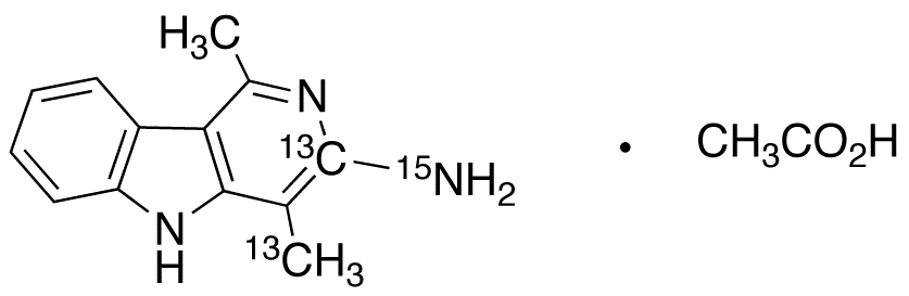 3-Amino-1,4-dimethyl-5H-pyrido[4,3-b]indole-13C2,15N Acetate