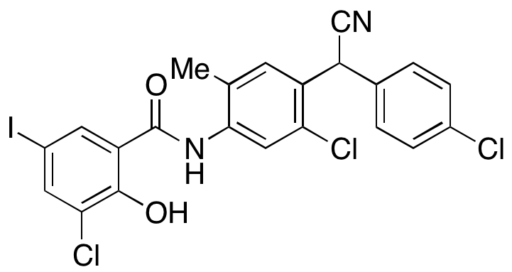 3-Chloro-N-(5-chloro-4-((4-chlorophenyl)(cyano)methyl)-2-methylphenyl)-2-hydroxy-5-iodobenzamide