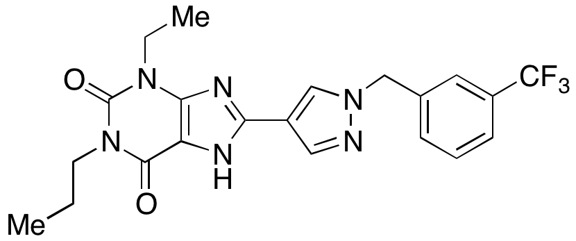 3-Ethyl-3,9-dihydro-1-propyl-8-[1-[[3-(trifluoromethyl)phenyl]methyl]-1H-pyrazol-4-yl]-1H-purine-2,6-dione