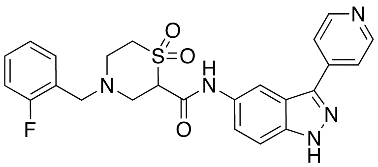 4-[(2-Fluorophenyl)methyl]-N-[3-(4-pyridinyl)-1H-indazol-5-yl]-2-thiomorpholinecarboxamide 1,1-Dioxide