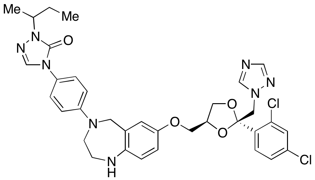 4-(4-(7-(((2R,4S)-2-((1H-1,2,4-Triazol-1-yl)methyl)-2-(2,4-dichlorophenyl)-1,3-dioxolan-4-yl)methoxy)-2,3-dihydro-1H-benzo[e][1,4]diazepin-4(5H)-yl)phenyl)-1-(sec-butyl)-1H-1,2,4-triazol-5(4H)-one