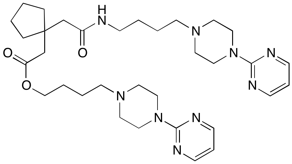 4-(4-(Pyrimidin-2-yl)piperazin-1-yl)butyl 2-(1-(2-Oxo-2-((4-(4-(pyrimidin-2-yl)piperazin-1-yl)butyl)amino)ethyl)cyclopentyl)acetate