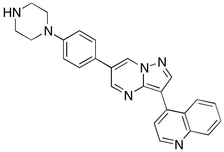 4-(6-(4-(Piperazin-1-yl)phenyl)pyrazolo[1,5-a]pyrimidin-3-yl)quinoline