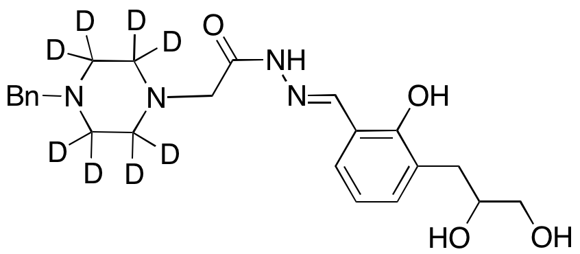 4-(Phenylmethyl)-1-piperazineacetic Acid 2-[[3-(2,3-Dihydroxypropyl)-2-hydroxyphenyl]methylene]hydrazide-d8