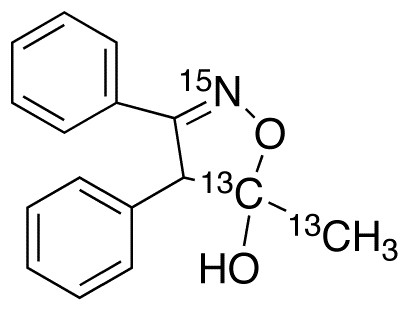 4,5-Dihydro-5-methyl-3,4-diphenyl-5-isoxazolol-13C2, 15N