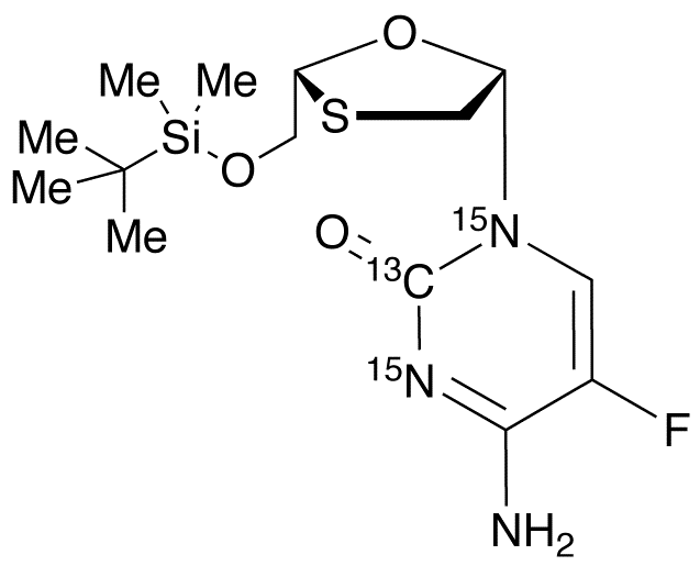 4-Amino-1-((2R,5S)-2-((tert-butyldimethylsilyloxy)methyl)-1,3-oxathiolan-5-yl)-5-fluoropyrimidin-2(1H)-one-13C,15N2