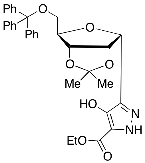 4-Hydroxy-5-[2,3-O-(1-methylethylidene)-5-O-(triphenylmethyl)-α-D-ribofuranosyl]-1H-pyrazole-3-carboxylic Acid Ethyl Ester