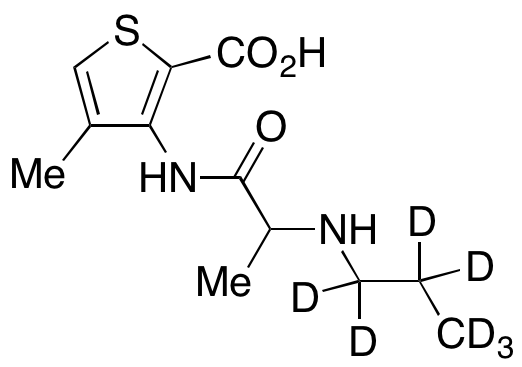 4-Methyl-3-[[1-oxo-2-(propylamino)propyl]amino]-2-thiophenecarboxylic Acid-d7