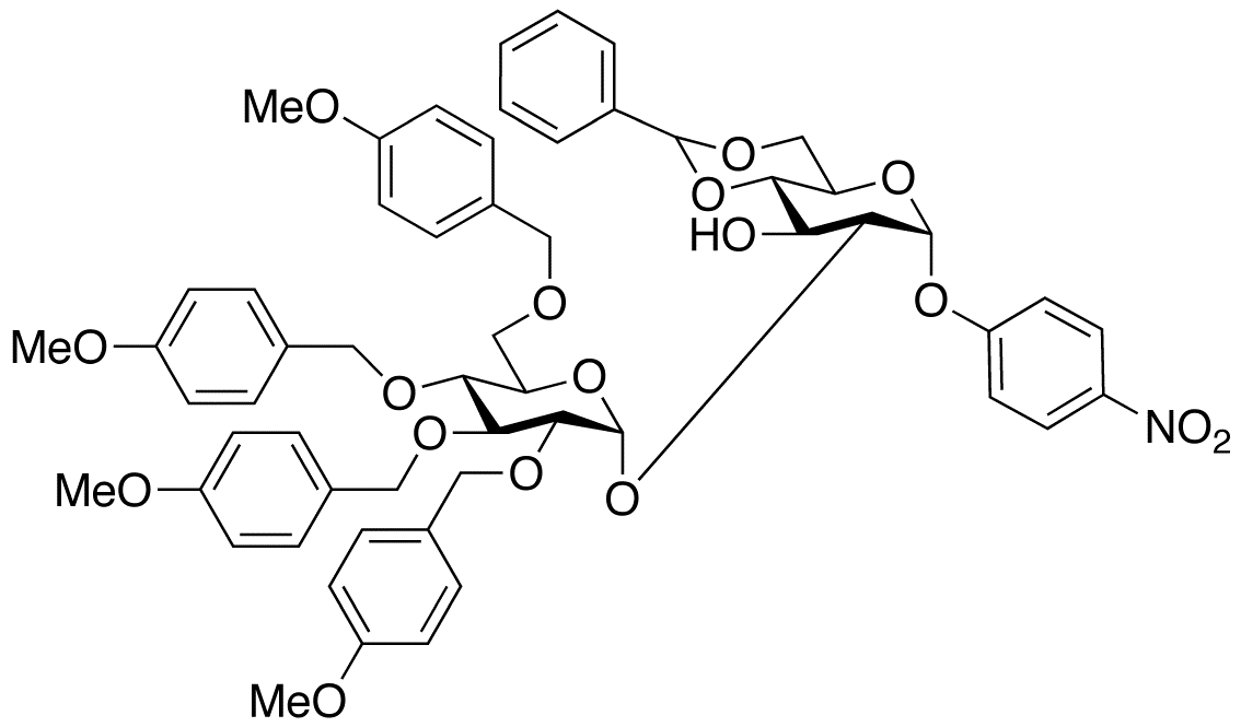 4-Nitrophenyl 2-O-(2’,3’,4’,6’-tetra-O-4-methoxybenzyl-α-D-glucopyranosyl)-4,6-benzylidene-α-D-glucopyranoside