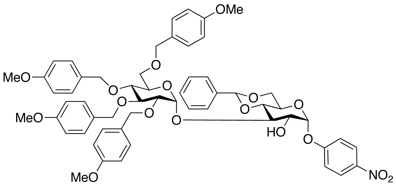 4-Nitrophenyl 3-O-(2’,3’,4’,6’-tetra-O-4-methoxybenzyl-α-D-glucopyranosyl)-4,6-benzylidene-α-D-glucopyranoside