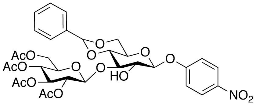 4-Nitrophenyl 4,6-O-Benzylidene-3-O-(2,3,4,6-tetra-O-acetyl-β-D-glucopyranosyl)-β-D-glucopyranoside