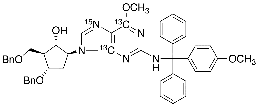 5-[(4-Methoxyphenyl)-diphenylmethylamino-6-methoxy-9H-purin-9-yl]-13C2, 15N-3-(phenylmethoxy)-2-[(phenylmethoxy)methyl]-cyclopentanol