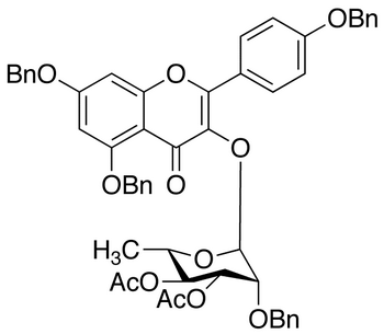 5,7-Bis-(benzyloxy)-α-(4-(benzyloxy)phenyl)-3-[3,4-di-O-acetyl-α-O-acetyl-α-L-rhamnopyranosyloxyl]-4H-chromen-4-one