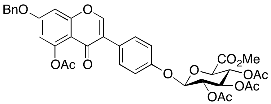 5-Acetoxy-7-benzyloxy Genistein 2,3,4-Triacetate-β-D-glucopyranuronic Acid Methyl Ester