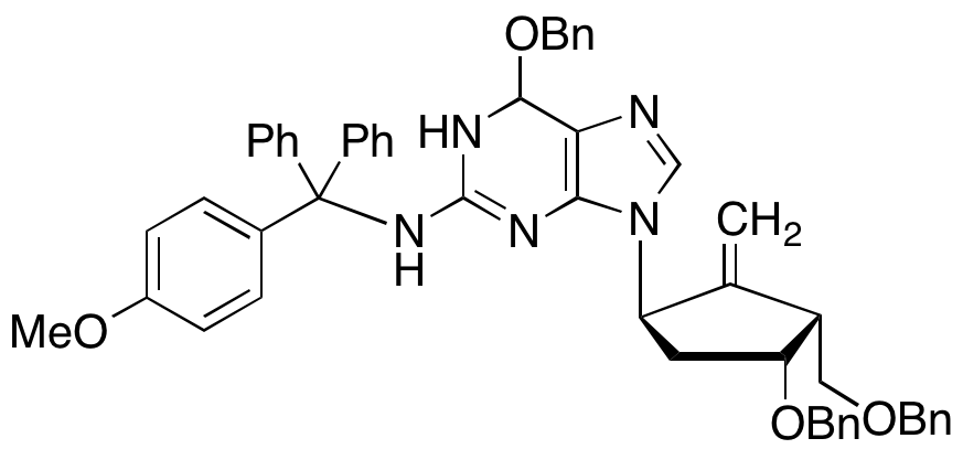 6-(Benzyloxy)-9-((1R,3R,4R)-4-(benzyloxy)-3-((benzyloxy)methyl)-2-methylenecyclopentyl)-N-((4-methoxyphenyl)diphenylmethyl)-6,9-dihydro-1H-purin-2-amine