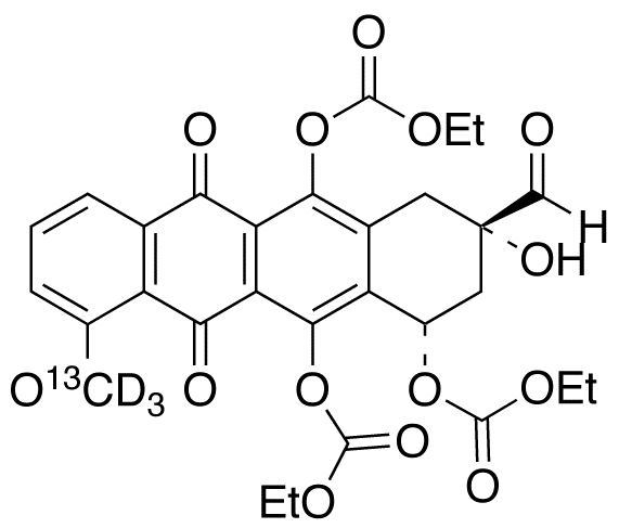 6,10,11-Triethylcarbonate Daunomycinone-13CD3 8-Formaldehyde