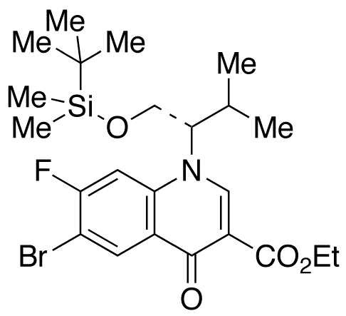 6-Bromo-1-[(1S)-1-[[[(1,1-dimethylethyl)dimethylsilyl]oxy]methyl]-2-methylpropyl]-7-fluoro-1,4-dihydro-4-oxo-3-quinolinecarboxylic Acid Ethyl Ester