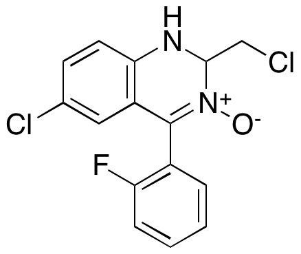 6-Chloro-2-(chloromethyl)-4-(2-fluorophenyl)-1,2-dihydroquinazoline 3-Oxide