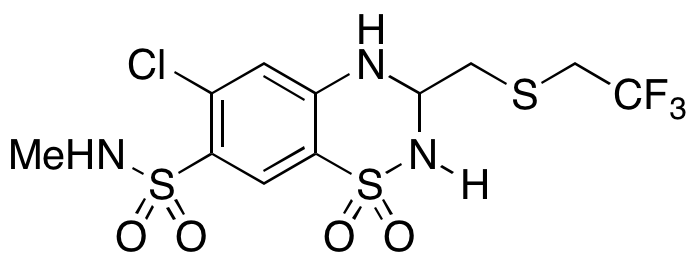 6-Chloro-3,4-dihydro-N-methyl-3-[[(2,2,2-trifluoroethyl)thio]methyl]-2H-1,2,4-benzothiadiazine-7-sulfonamide 1,1-Dioxide