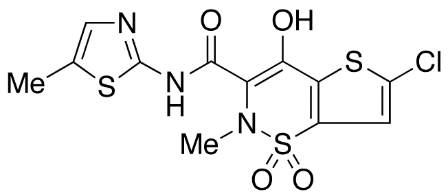 6-Chloro-4-hydroxy-2-methyl-N-(5-methyl-2-thiazolyl)-2H-thieno[2,3-e]-1,2-thiazine-3-carboxamide 1,1-Dioxide