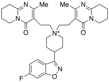 6-Fluoro-3-[1-bis-[2-(methyl-6,7,8,9-tetrahydropyridol[1,2,a]pyrimidin-4-one-3-yl)ethyl]piperidinium]benzisoxazole (Risperidone Impurity)