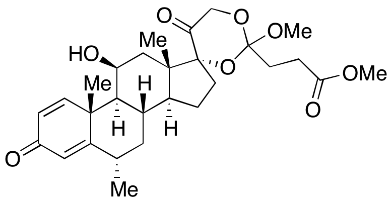 6α-Methyl Prednisolone Cyclic 17,21-(Ortho Ester) Succinic Monoorthoacid Dimethyl Ester