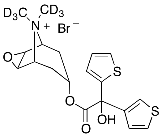 7-[(Hydroxy-2-thienyl-3-thienylacetyl)oxy]-9,9-dimethyl-3-Oxa-9-azoniatricyclo[3.3.1.02,4]nonane Bromide-d6