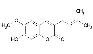 7-Hydroxy-6-methoxy-3-prenylcoumarin