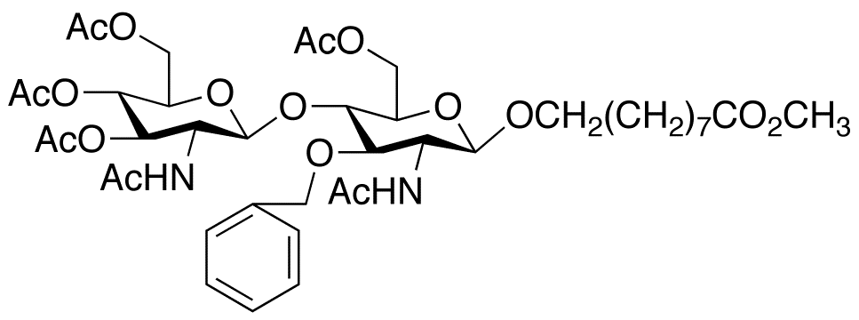 8-Methoxycarbonyloctyl-2-deoxy-2-acetamido-3-O-benzyl-4-O-(3’,4’,6’-tri-O-acetyl-2’-deoxy-2’acetamido-β-D-glucopyranosyl)-β-D-glucopyranoside