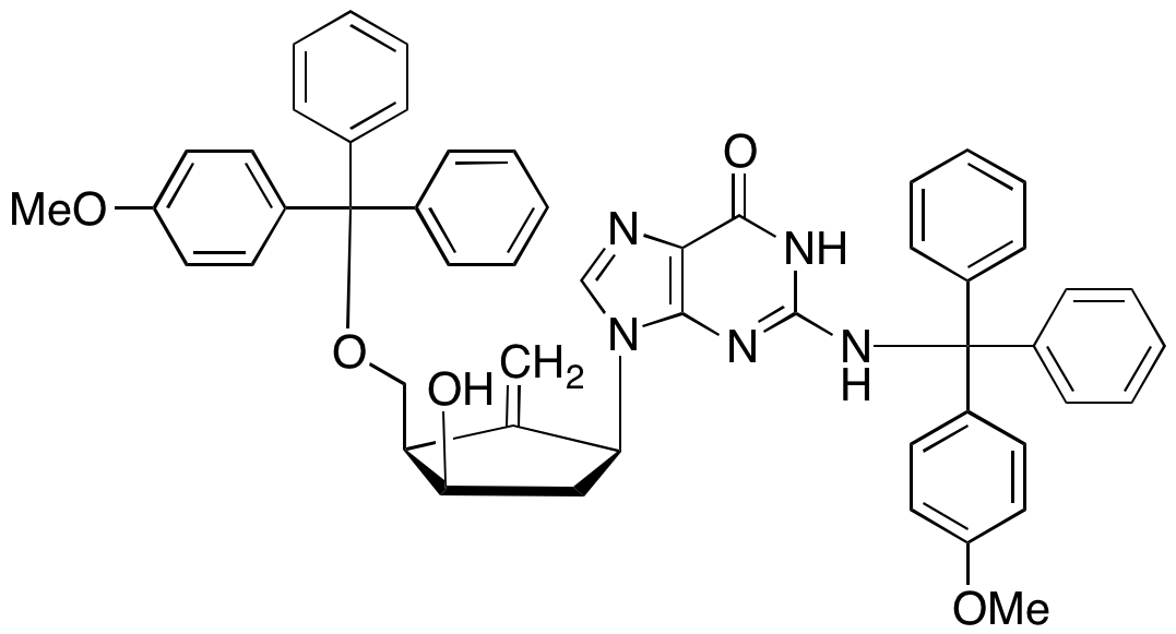 9-((1S,3R,4R)-4-Hydroxy-3-(((4-methoxyphenyl)diphenylmethoxy)methyl)-2-methylenecyclopentyl)-2-(((4-methoxyphenyl)diphenylmethyl)amino)-1H-purin-6(9H)-one