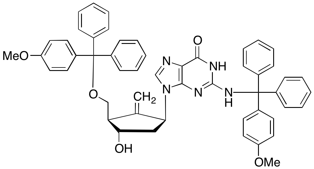 9-((1S,3R,4S)-4-Hydroxy-3-(((4-methoxyphenyl)diphenylmethoxy)methyl)-2-methylenecyclopentyl)-2-(((4-methoxyphenyl)diphenylmethyl)amino)-1H-purin-6(9H)-one