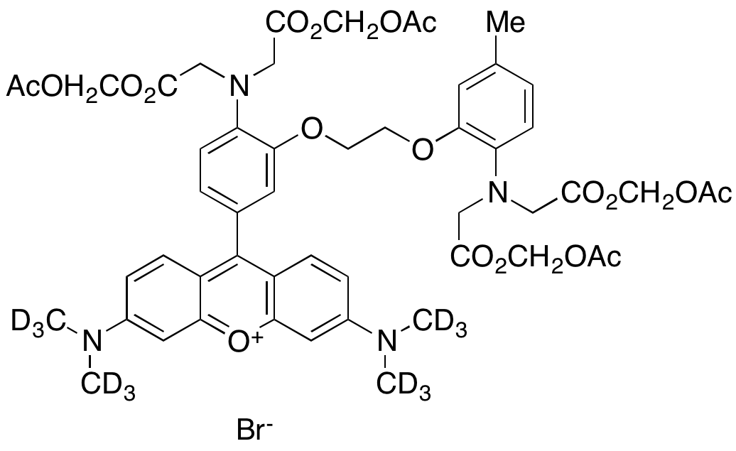 9-[4-[Bis[2-[(acetyloxy)methoxy]-2-oxoethyl]amino]-3-[2-[2-[bis[2-[(acetyloxy)methoxy]-2-oxoethyl]amino]-5-methylphenoxy]ethoxy]phenyl]-3,6-bis(dimethylamino)-d12-xanthylium Bromide