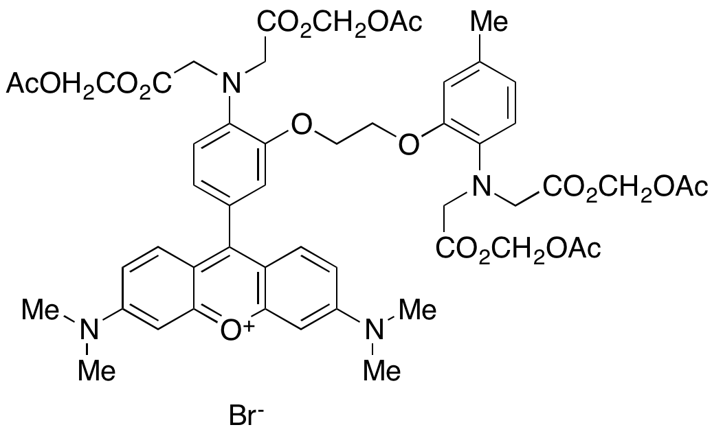 9-[4-[Bis[2-[(acetyloxy)methoxy]-2-oxoethyl]amino]-3-[2-[2-[bis[2-[(acetyloxy)methoxy]-2-oxoethyl]amino]-5-methylphenoxy]ethoxy]phenyl]-3,6-bis(dimethylamino)xanthylium Bromide