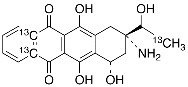 9-Amino-7,8,9,10-tetrahydro-6,7,11-trihydroxy-9-(1-hydroxyethyl)-5,12-naphthacenedione-13C3