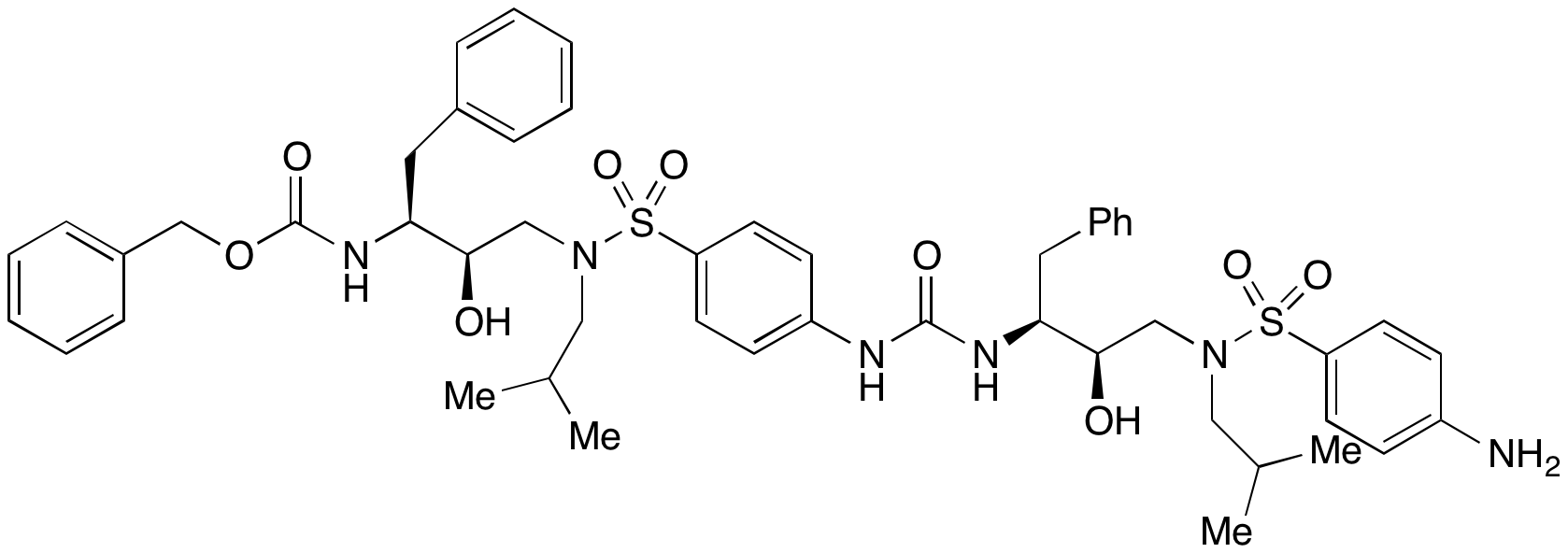 Benzyl ((2S,3R)-4-(4-(3-((2S,3R)-4-(4-Amino-N-isobutylphenylsulfonamido)-3-hydroxy-1-phenylbutan-2-yl)ureido)-N-isobutylphenylsulfonamido)-3-hydroxy-1-phenylbutan-2-yl)carbamate