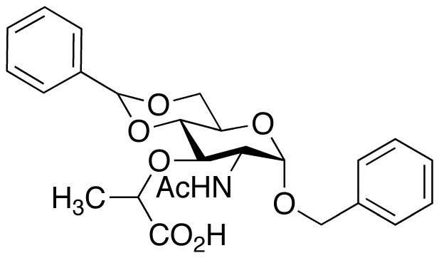 Benzyl 2-Acetamido-3-O-(1-carboxyethyl)4,6-O-benzylidene-2-deoxy-α-D-glucopyranoside (Mixture of Diastereomers)