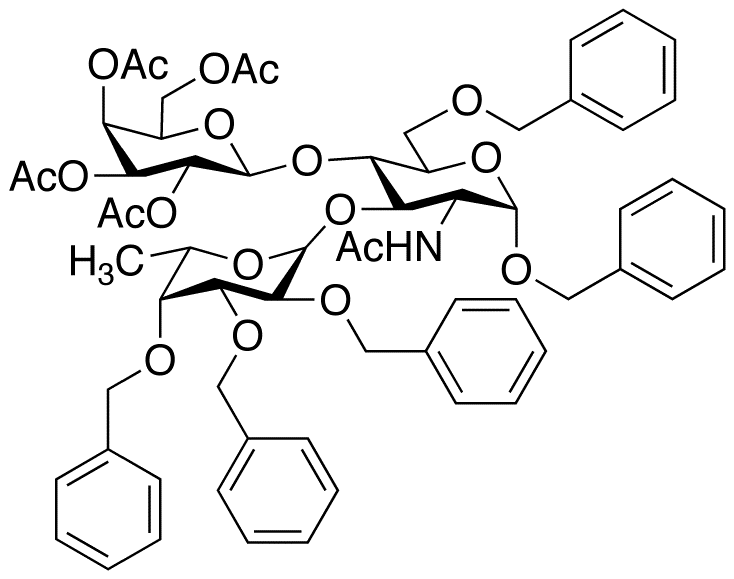 Benzyl 2-Acetamido-6-O-benzyl-3-(2,3,4-tri-O-benzyl-β-L-fucopyranosyl) -4-(2,3,4,6-tetraacetate-β-D-galactopyranosyl)-2-deoxy-α-D-glucopyranoside