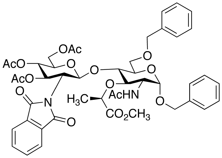 Benzyl 4-O-(2-(1,3-Dihydro-1,3-dioxo-2H-isoindol-2-yl)-2-deoxy-3,4,6-Tri-O-acetyl-β-D-glucopyranosl)-N-acetyl-α-D-muramic Acid Methyl Ester