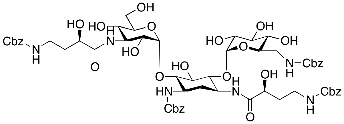 Bis-2’,3’’-[N-(HABA-CBz)] Bis-6,4’-N-CBz Kanamycin A