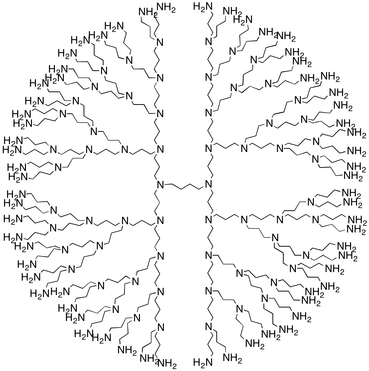 DAB-Am-64, Polypropylenimine tetrahexacontaamine Dendrimer, Generation 5.0