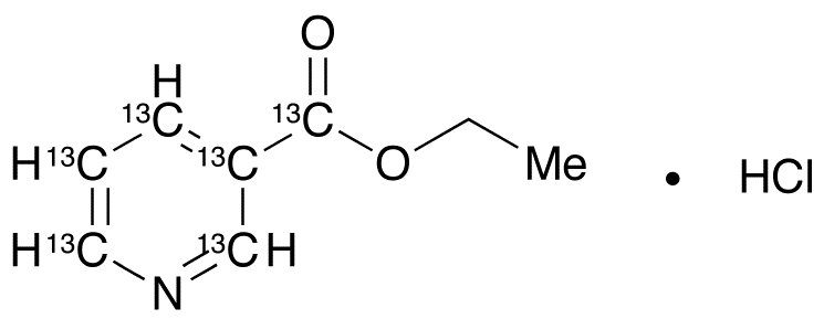 Ethyl Nicotinate-1,2’,3’,4’,5’,6’-13C6 Hydrochloride Salt