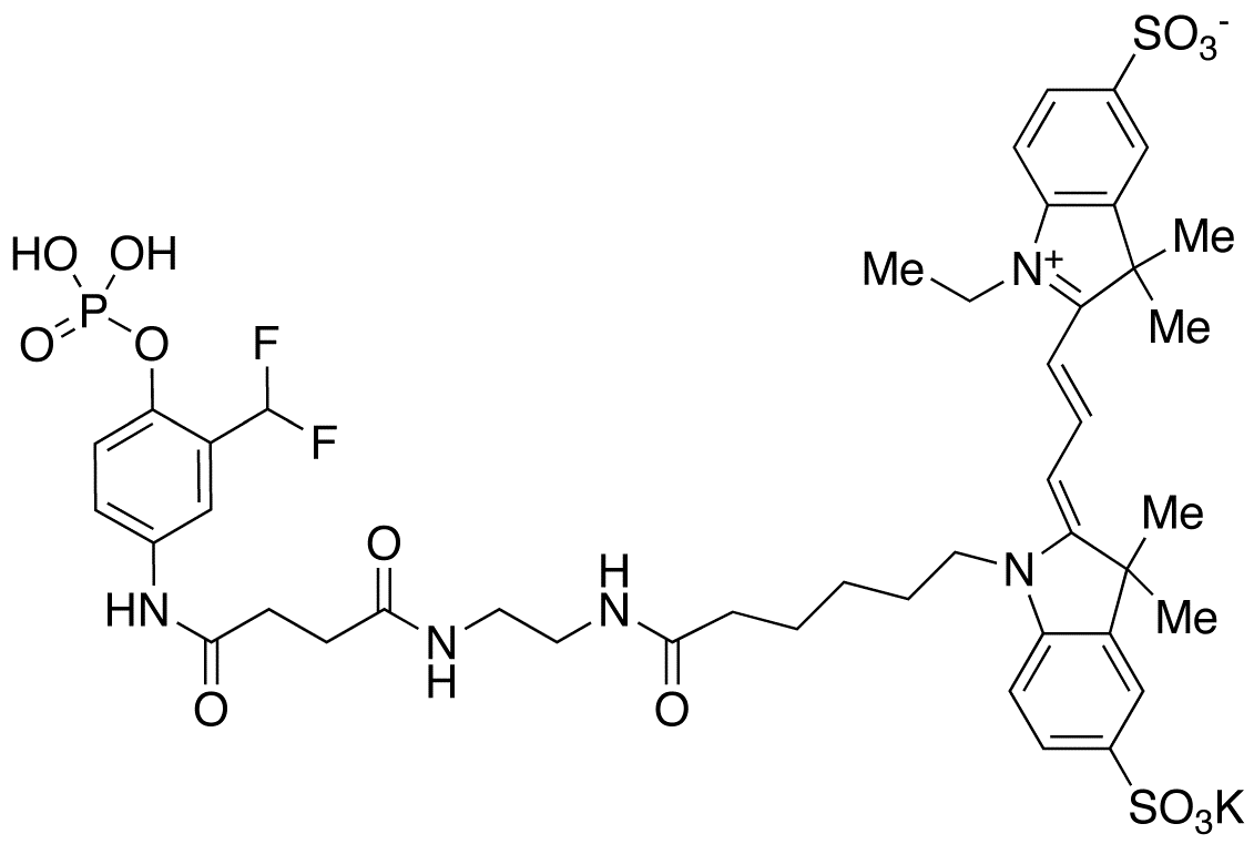 Ethylenediamine N-[(Cyanine 3) Monofunctional Hexanoic Acid]-N’-[3-difluoromethyl-4-phosphoanilinamidosuccinic Acid] Diamide