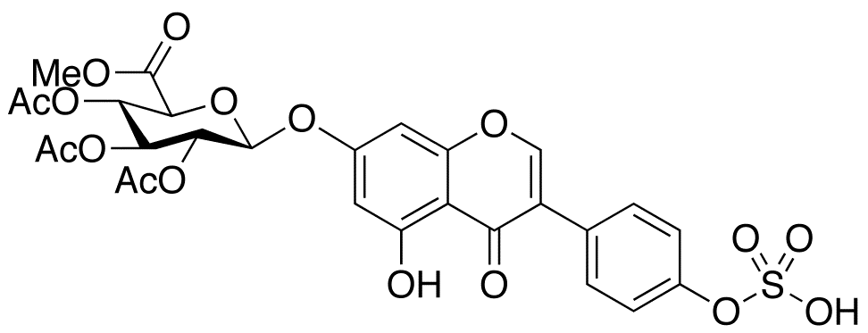 Genistein 7-(Tri-O-acetyl-β-D-glucuronic Acid Methyl Ester) 4’-Sulfate