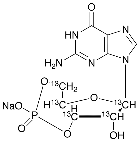 Guanosine 3’,5’-Cyclic Monophosphate-13C5 Sodium Salt